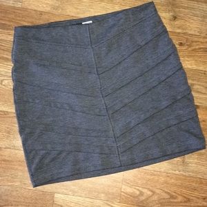 Gray Fabric Mini Skirt